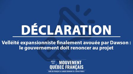 DÉCLARATION Velléité expansionniste finalement avouée parDawson Le gouvernement doit renoncer au projet copie