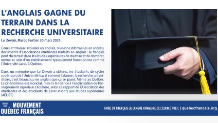 Langlais gagne du terrain dans la recherche universitaire copie