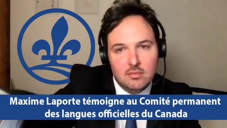 Maxime Laporte témoigne au Comité permanent des langues officielles du Canada