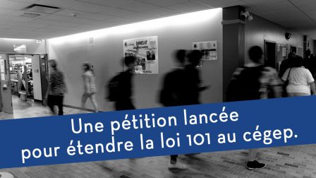 Thumbnail Une pétition lancée pour étendre la loi 101 au cégep